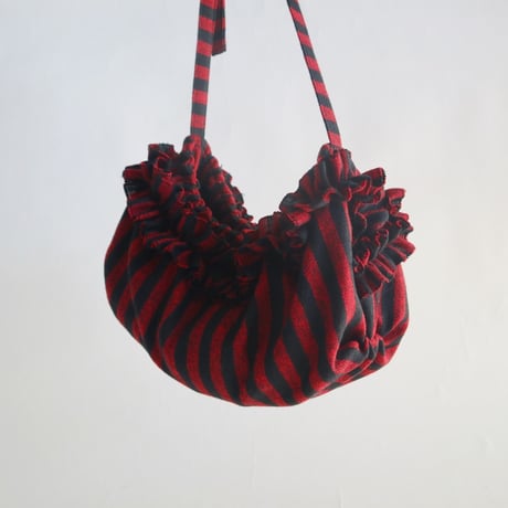 shirring bag （red stripe)