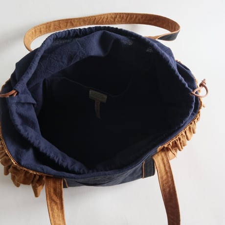 tricolor tote bag (kakisibu -iro & navy & black)