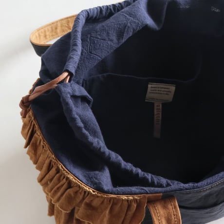 tricolor tote bag (kakisibu -iro & navy & black)