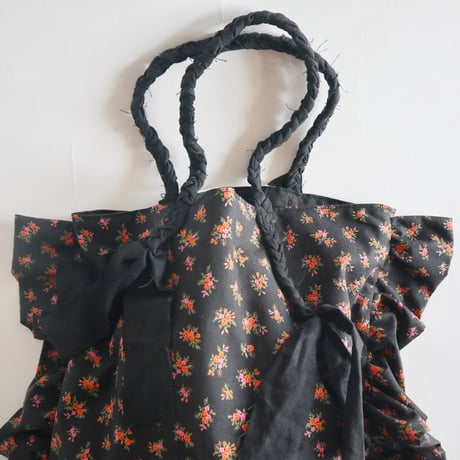 embroidery floral frill bag  (lily of the velley)