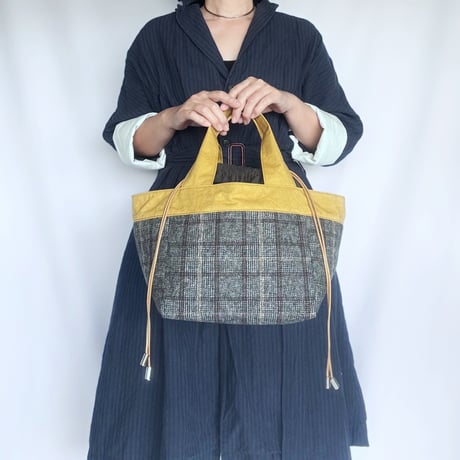 plaid  tote bag （glen check）