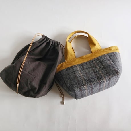 plaid  tote bag （glen check）
