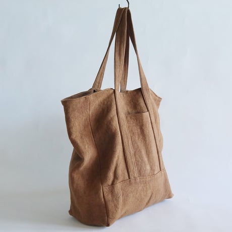 canvas linen tote bag (kakisibu )