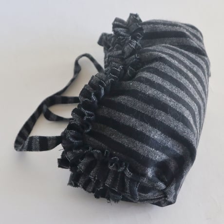 shirring bag （black stripe)