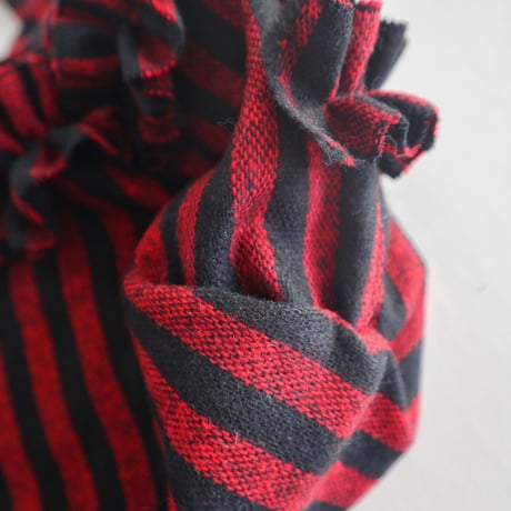 shirring bag （red stripe)