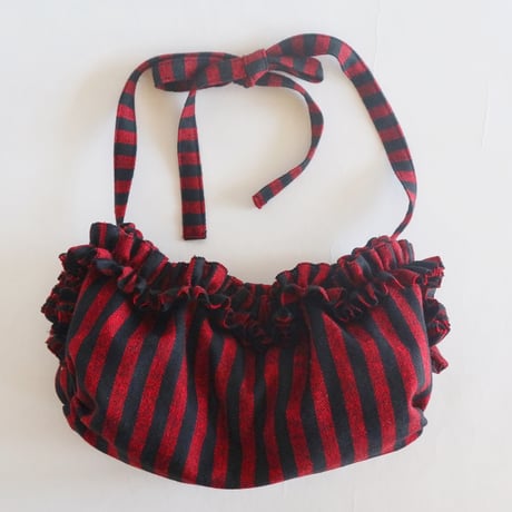 shirring bag （red stripe)