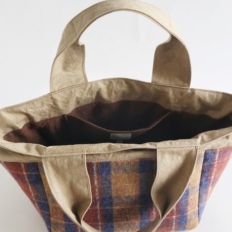 plaid tote bag （madras check）