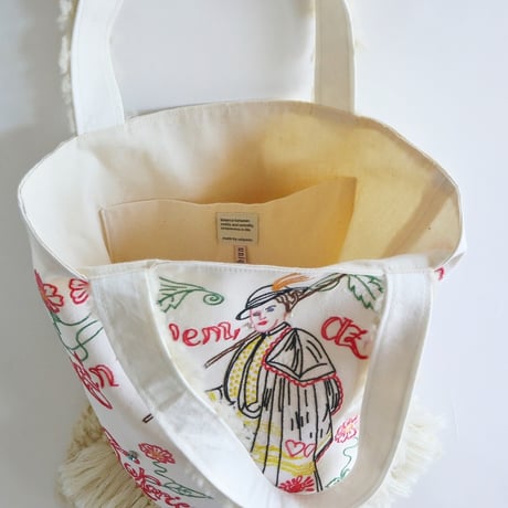 "upcycle" vintage embroidery bag (ecru)