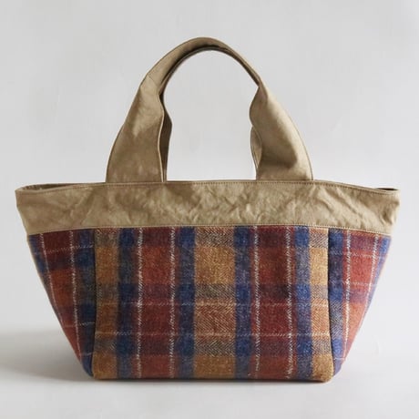 plaid tote bag （madras check）