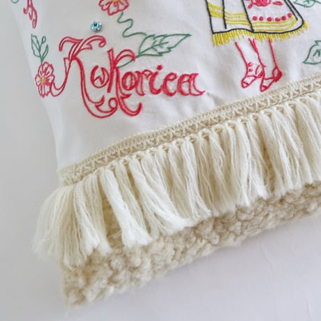 "upcycle" vintage embroidery bag (ecru)