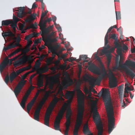 shirring bag （red stripe)