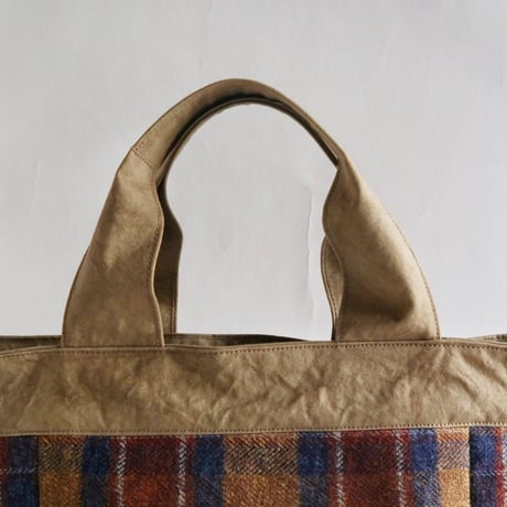 plaid tote bag （madras check）