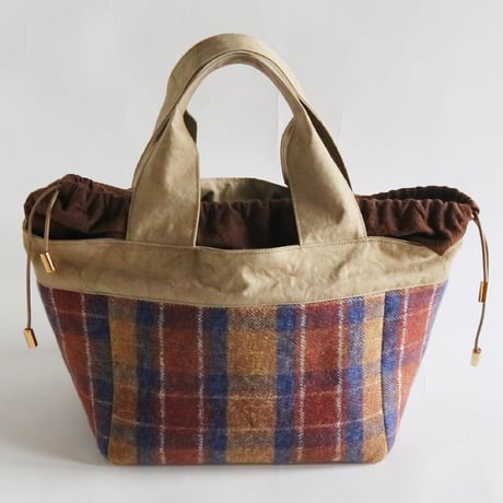 plaid tote bag （madras check）