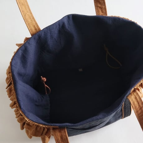 tricolor tote bag (kakisibu -iro & navy & black)