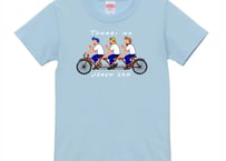 「となりの常連さん」Tシャツ 自転車デザイン キッズサイズ　＜カラー：ライトブルー＞