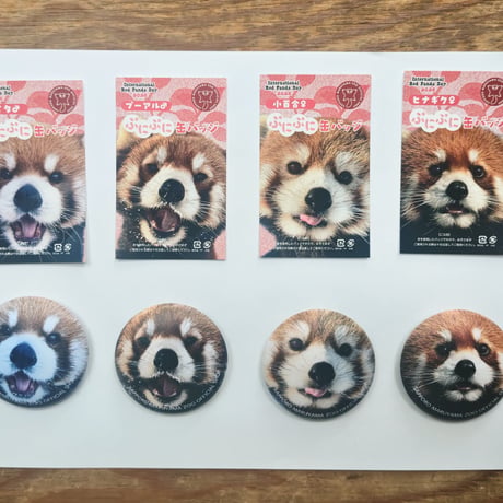 国際レッサーパンダデー2026　円山　ぷにぷに缶バッジ４種※受注生産