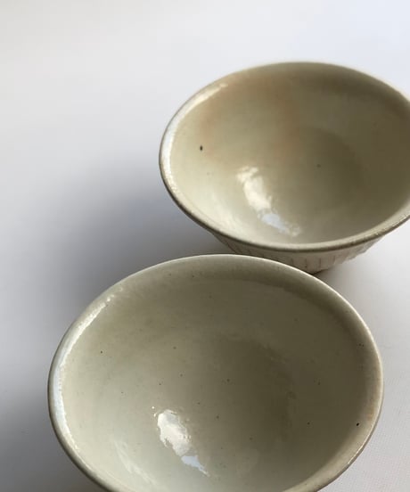 信楽焼　古谷製陶所　線彫飯碗　大