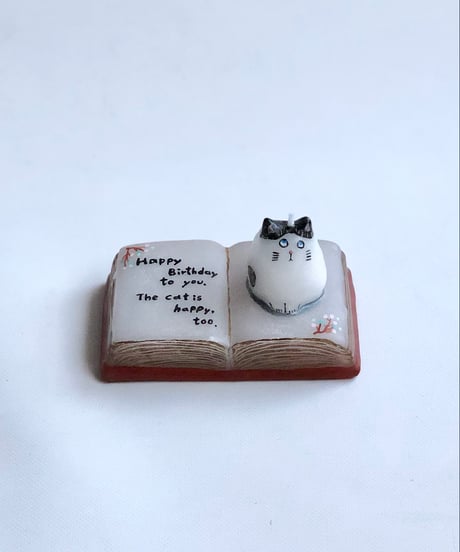 Rin＊Tsubaki    キャンドル　『A cat on a book』