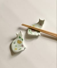 波佐見焼　藍水　ねこの箸置き