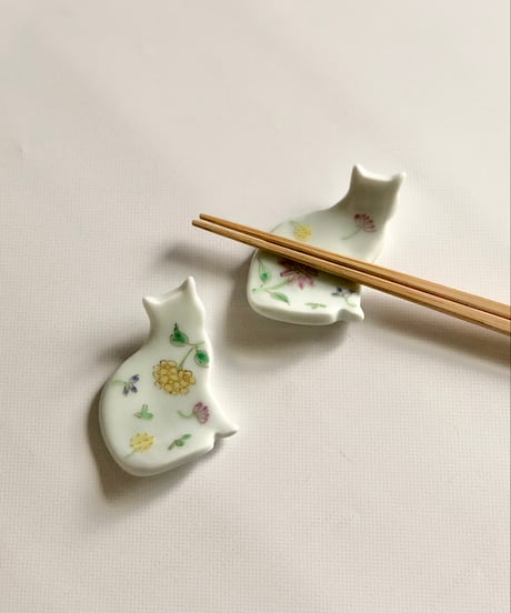 波佐見焼　藍水　ねこの箸置き