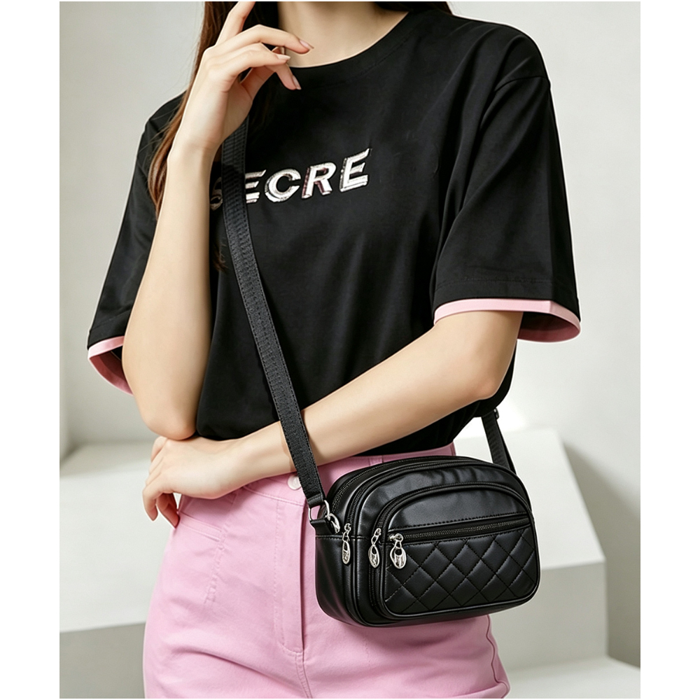 2PMジュノ　キルティングショルダーバッグ 多収納キルティングショルダーバッグ | Bagoodtimeshop