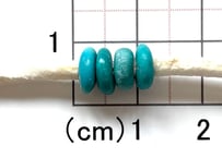 2.5mm穴　ターコイズビーズ　さざれB4個　No.1665　　　　7mm　現品