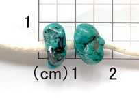 2.5mm穴　ターコイズビーズ　さざれ2個　No.1707　13mm　現品