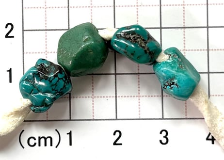 3mm穴　ターコイズビーズ　ナゲット　　4個　No.1717　11mm　現品