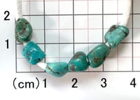 2mm穴　ターコイズビーズ　ナゲットA6個　7mm　現品　No.1728
