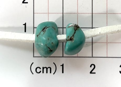 2mm穴　ターコイズビーズ　さざれ　大　2個　No.1731　12mm　現品