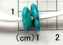 2mm穴　ターコイズビーズ　さざれ　S　2個　　No.1598　15mm　現品