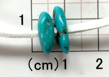 2mm穴　ターコイズビーズ　さざれ　S　2個　　No.1598　15mm　現品