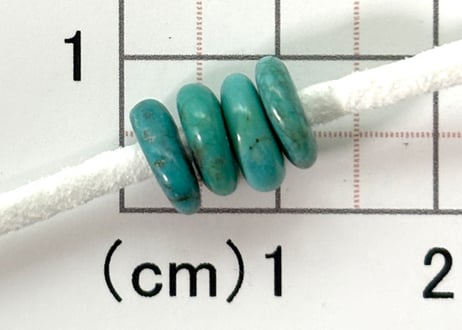 2mm穴　ターコイズビーズ　さざれ　B　4個　No.1751　　8mm　　現品