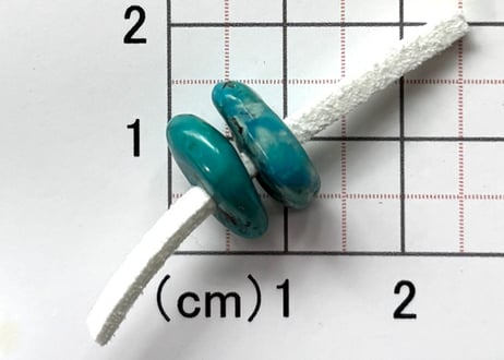 2mm穴　ターコイズビーズ　さざれ　S　2個　　No.1701　13mm　現品