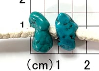2.5mm穴　ターコイズビーズ　さざれ2個　No.1685　15mm　現品