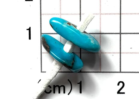 2mm穴　ターコイズビーズ　さざれ　S　2個　No.1739　　15mm　　現品