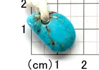 3mm穴ターコイズペンダントトップ　No.1640　現品　21mm