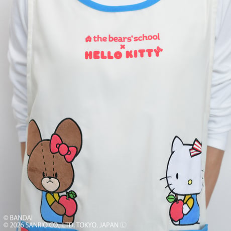2026秋冬新作 保育士エプロン ジャッキー×キティちゃん くまのがっこう サイドボタン JA44253-62