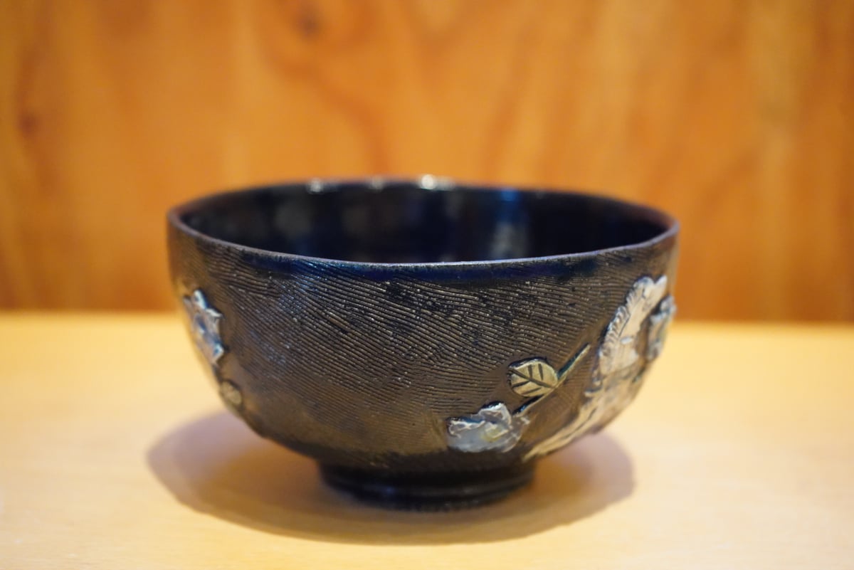 矢島操 25 ルリ釉はりつけ文茶碗 | Alocasia ONLINE STORE