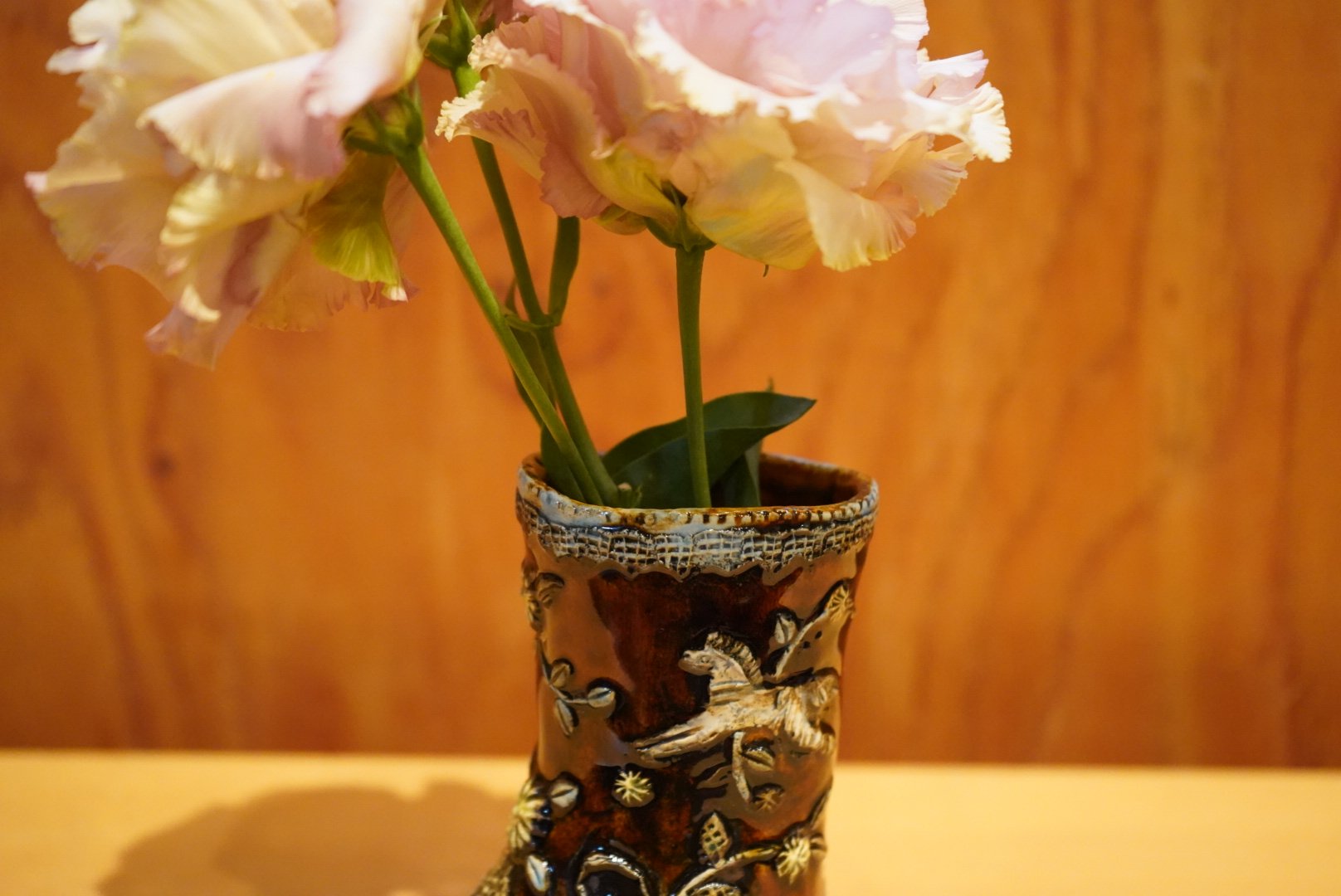矢島操 38-B あめ釉はりつけ文一ツ花入 | Alocasia ONLINE STORE