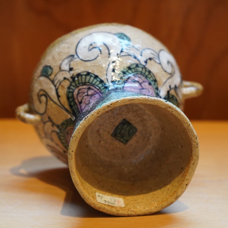 古陶園竹鳳　五代伊藤伊平作　染付 葵文　汲出茶碗　高足湯呑　セット 脇山さとみ 21 高足湯呑み（耳付）「山水」D | Alocasia ONLINE STORE