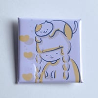 あの子とねこ。　スクエア缶バッジ
