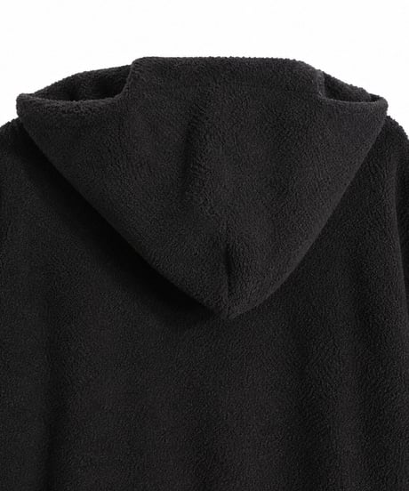Napped Sweat Anorak Hoodie BLACK