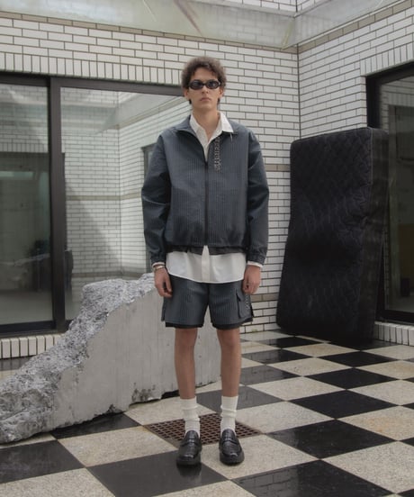 Water-Repellent Seersucker Check Layered Shorts BROWN