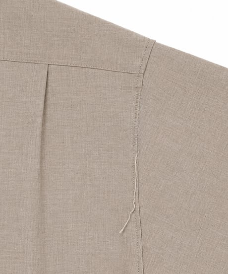Wool-Linen Hand-Stitched Long Sleeve Shirt NAVY