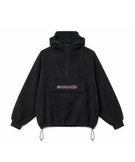 Napped Sweat Anorak Hoodie BLACK