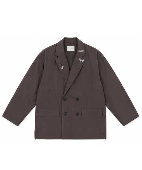 Crinkled Nylon-Cotton Jacket Blouson NAVY