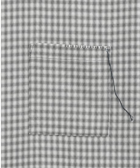 Rayon Shadow Check Hand-Stitched Long Sleeve Shirt GREY