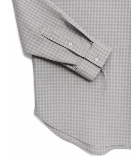 Rayon Shadow Check Hand-Stitched Long Sleeve Shirt GREY
