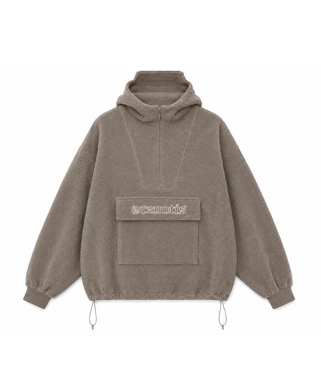Napped Sweat Anorak Hoodie BLACK